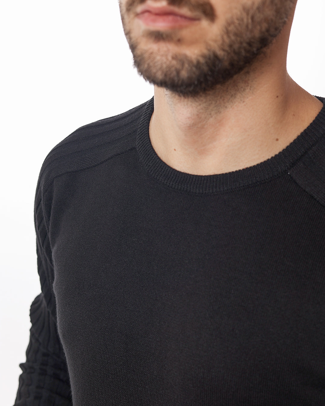 Maglia girocollo coste malibu nero
