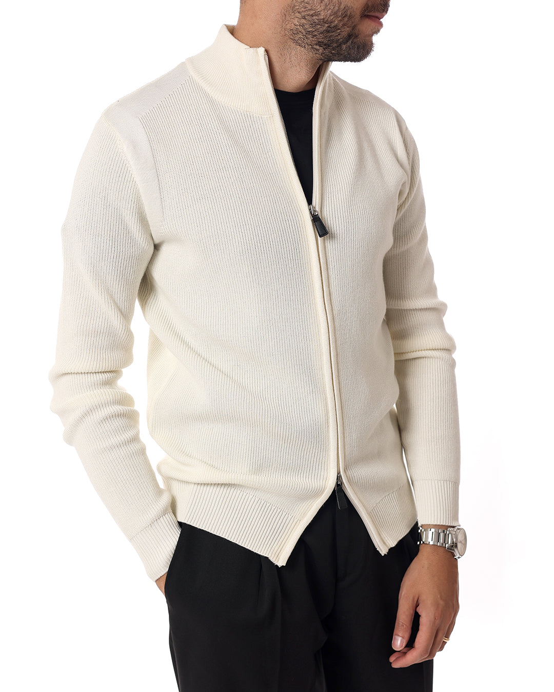 Cardigan full zip malibu panna