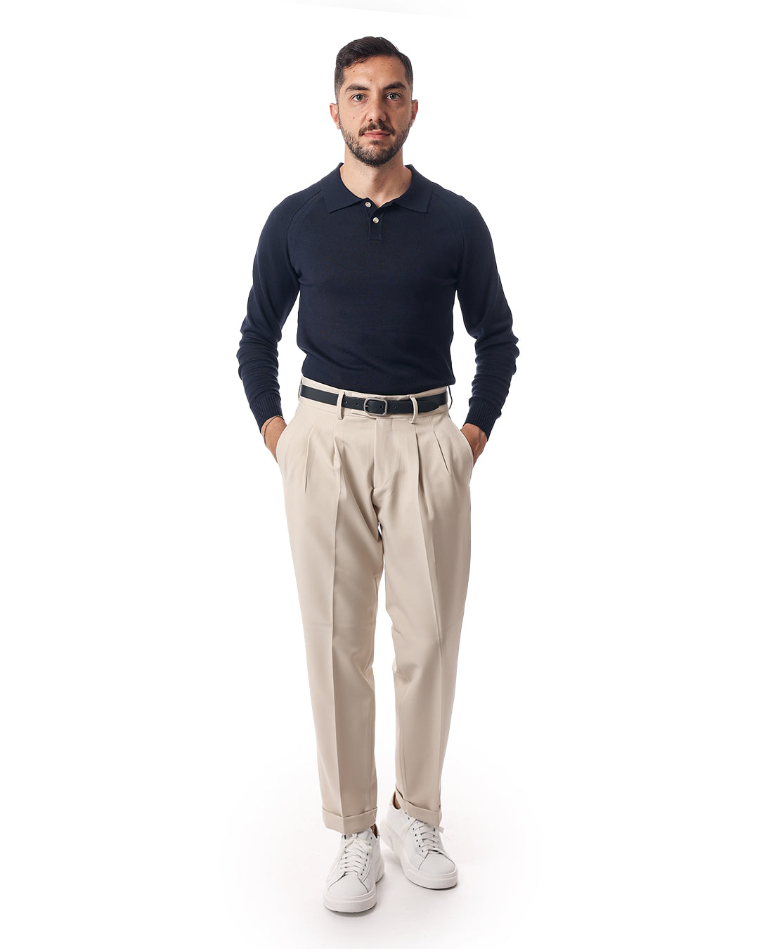 Polo due bottoni raglan