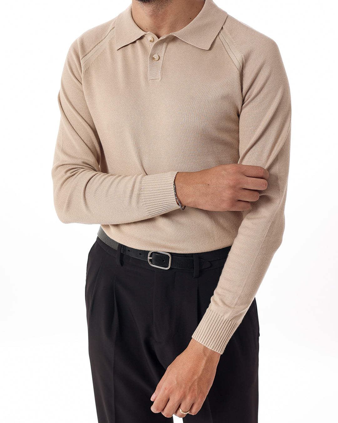 Polo due bottoni raglan
