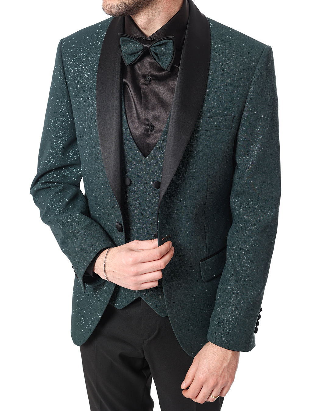Abito smoking Glitter verde