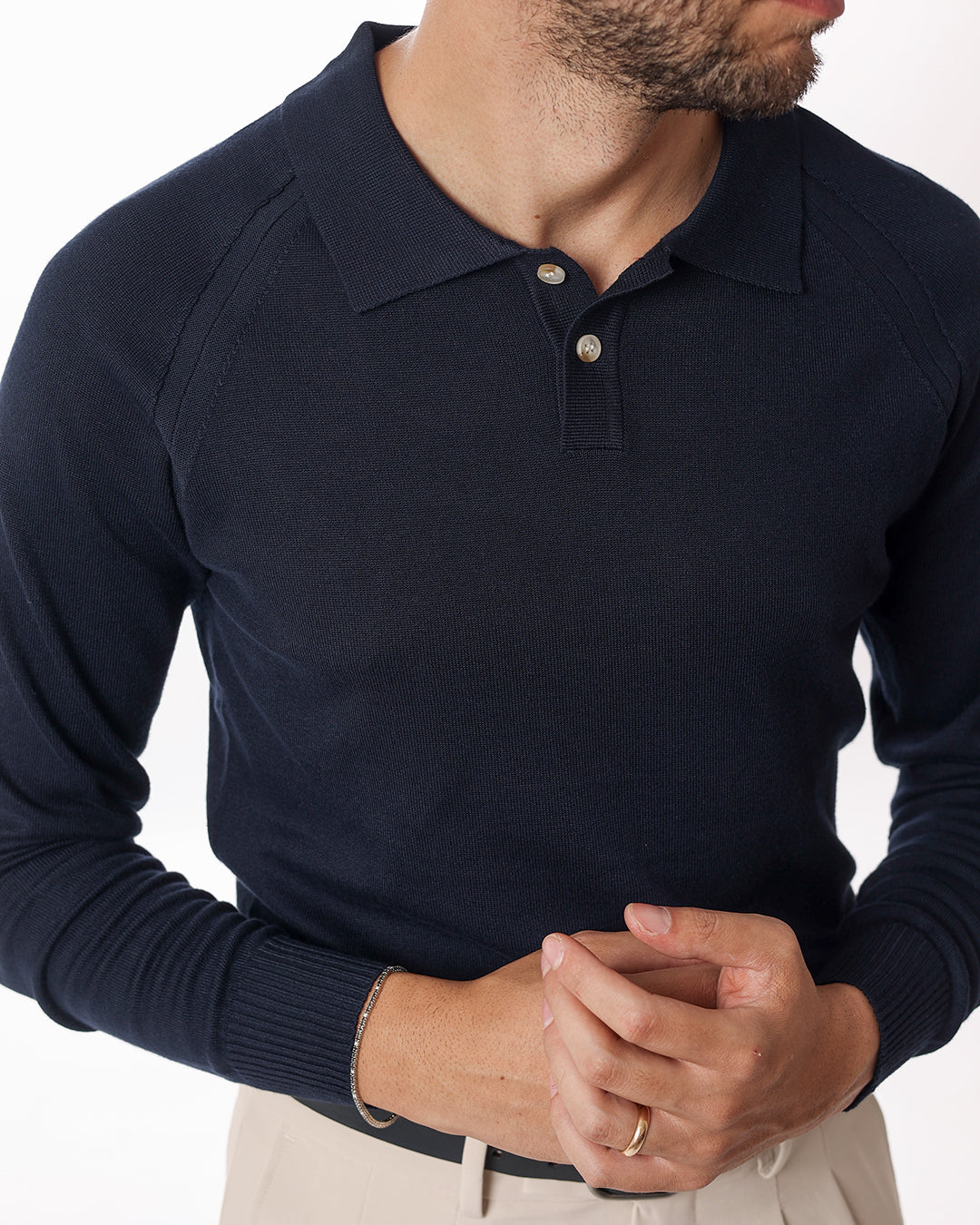 Polo due bottoni raglan