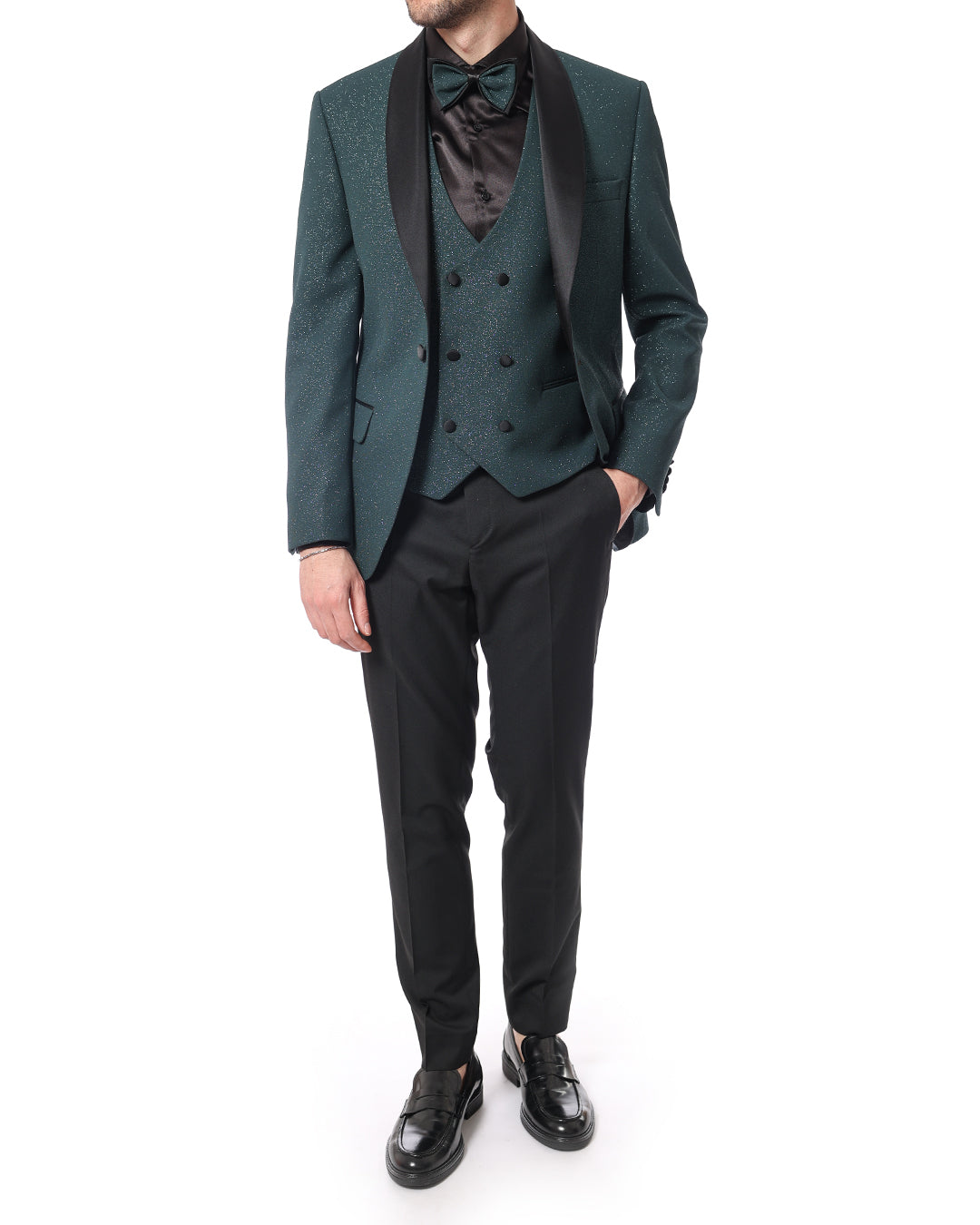 Abito smoking Glitter verde