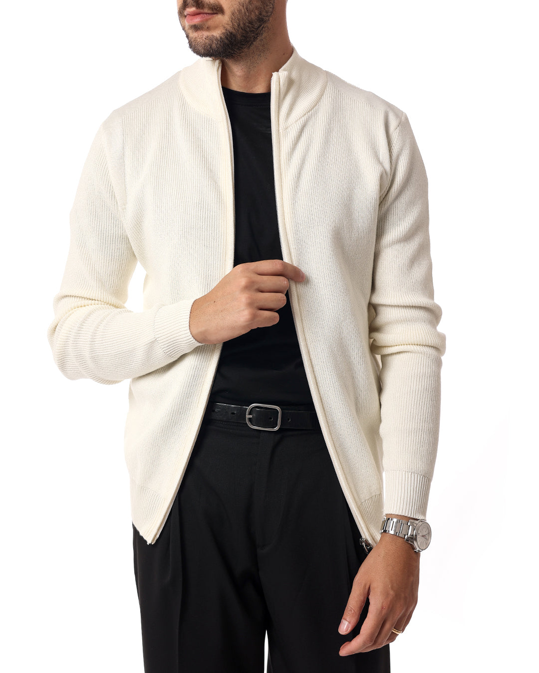 Cardigan full zip malibu panna