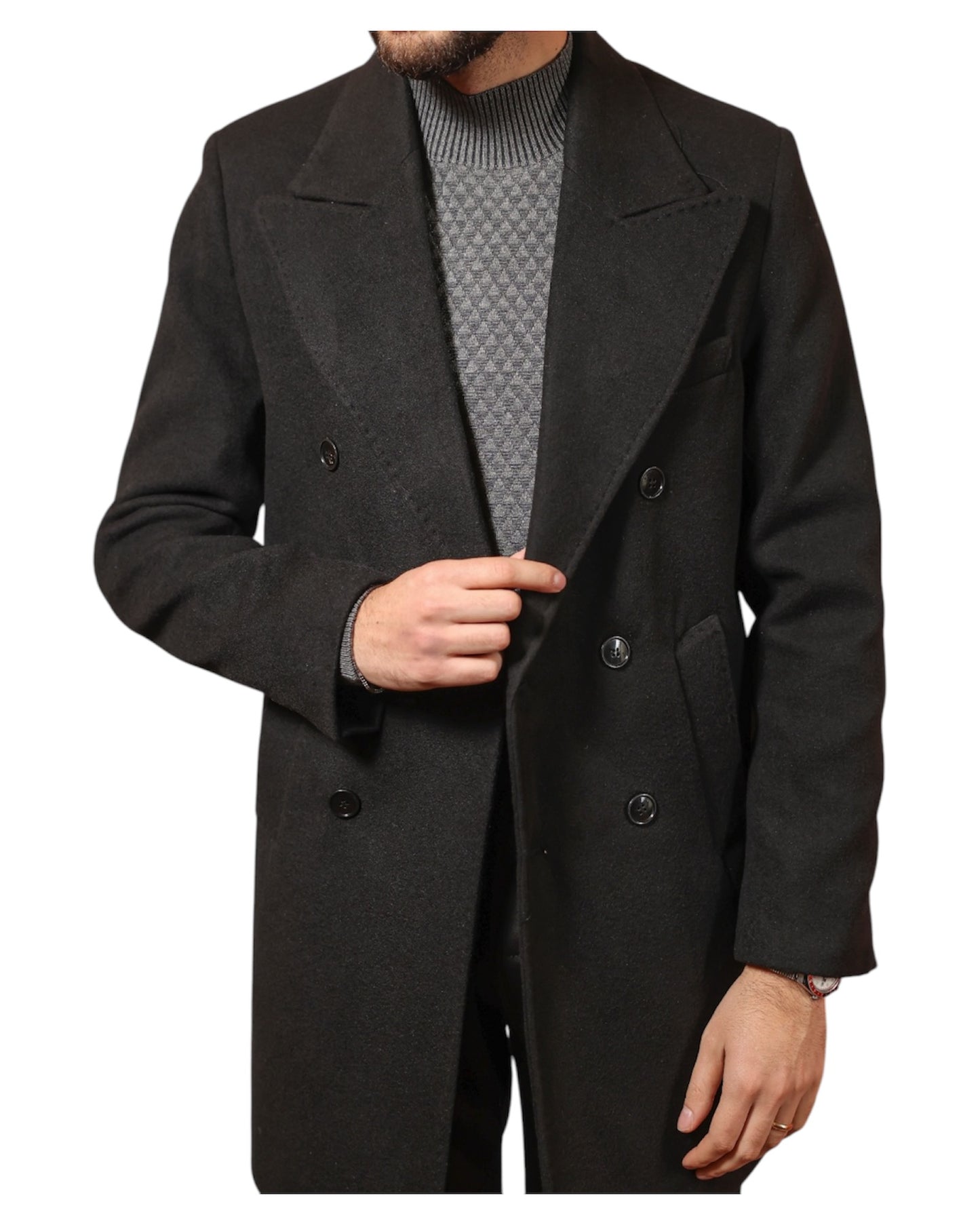 Cappotto doppio petto nero