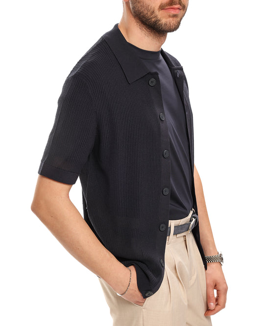 Cardigan in filo mezza manica