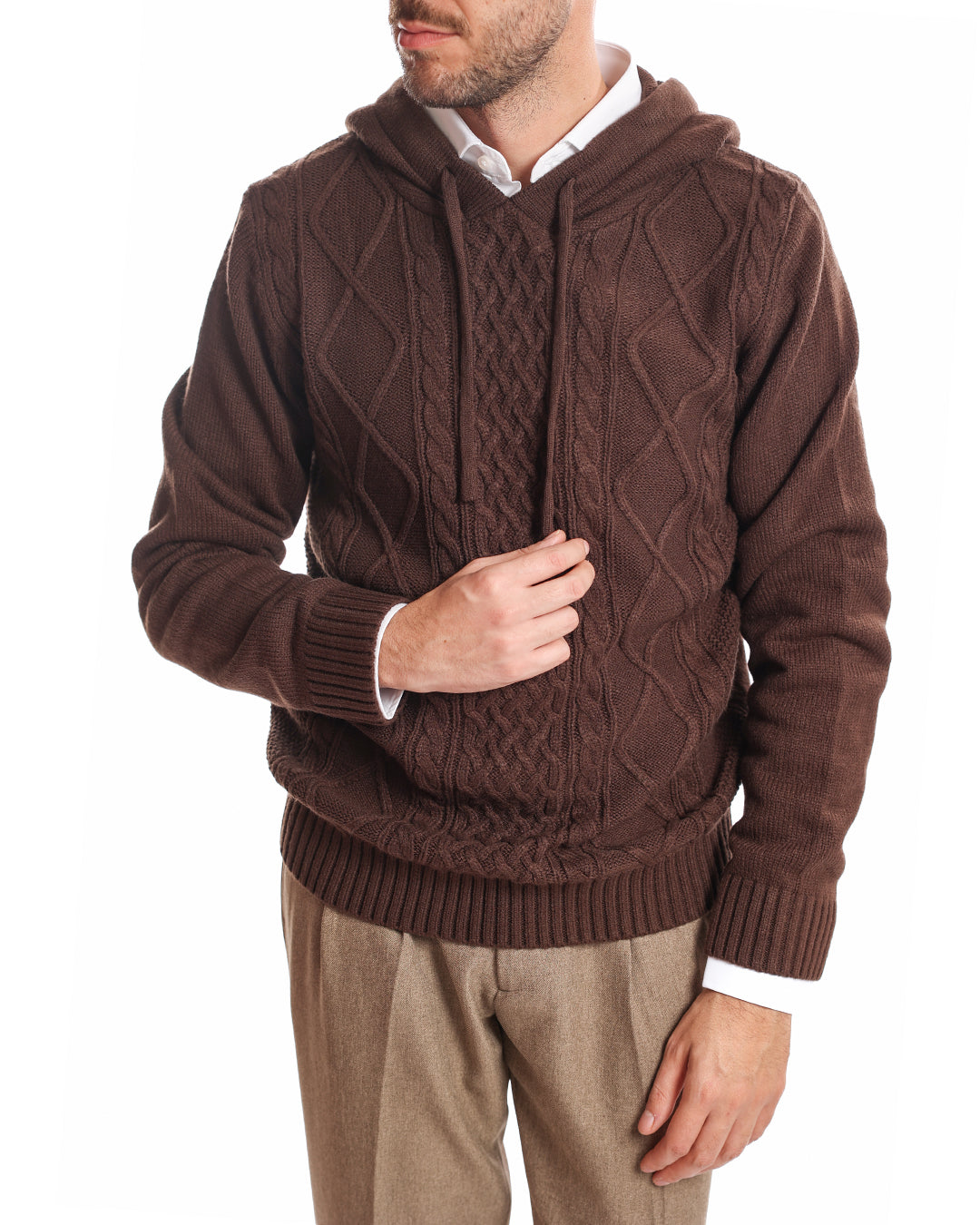 Felpa cappuccio in maglia