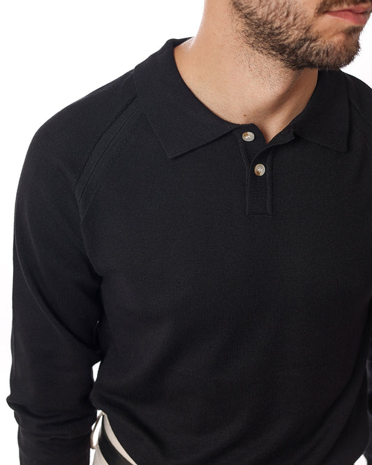 Polo due bottoni raglan