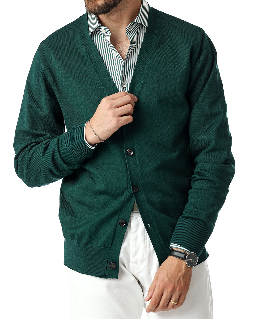 Cardigan scollo V verde