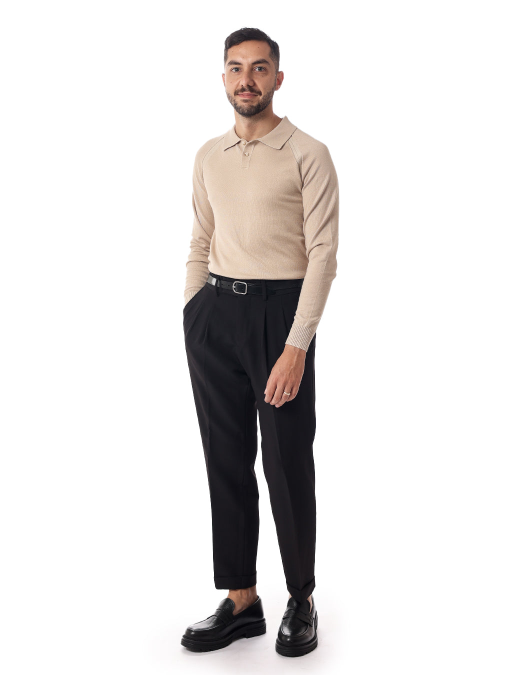 Polo due bottoni raglan