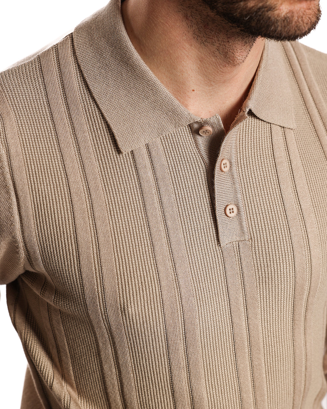 Polo coste con tre bottoni