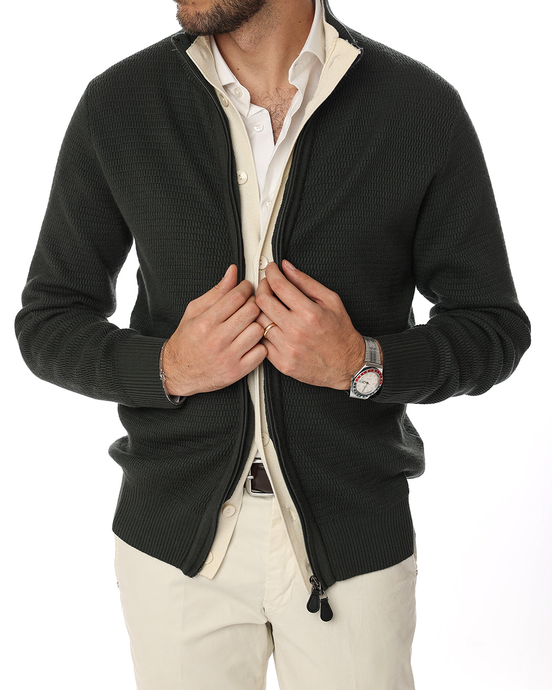 Cardigan full zip con bottoni