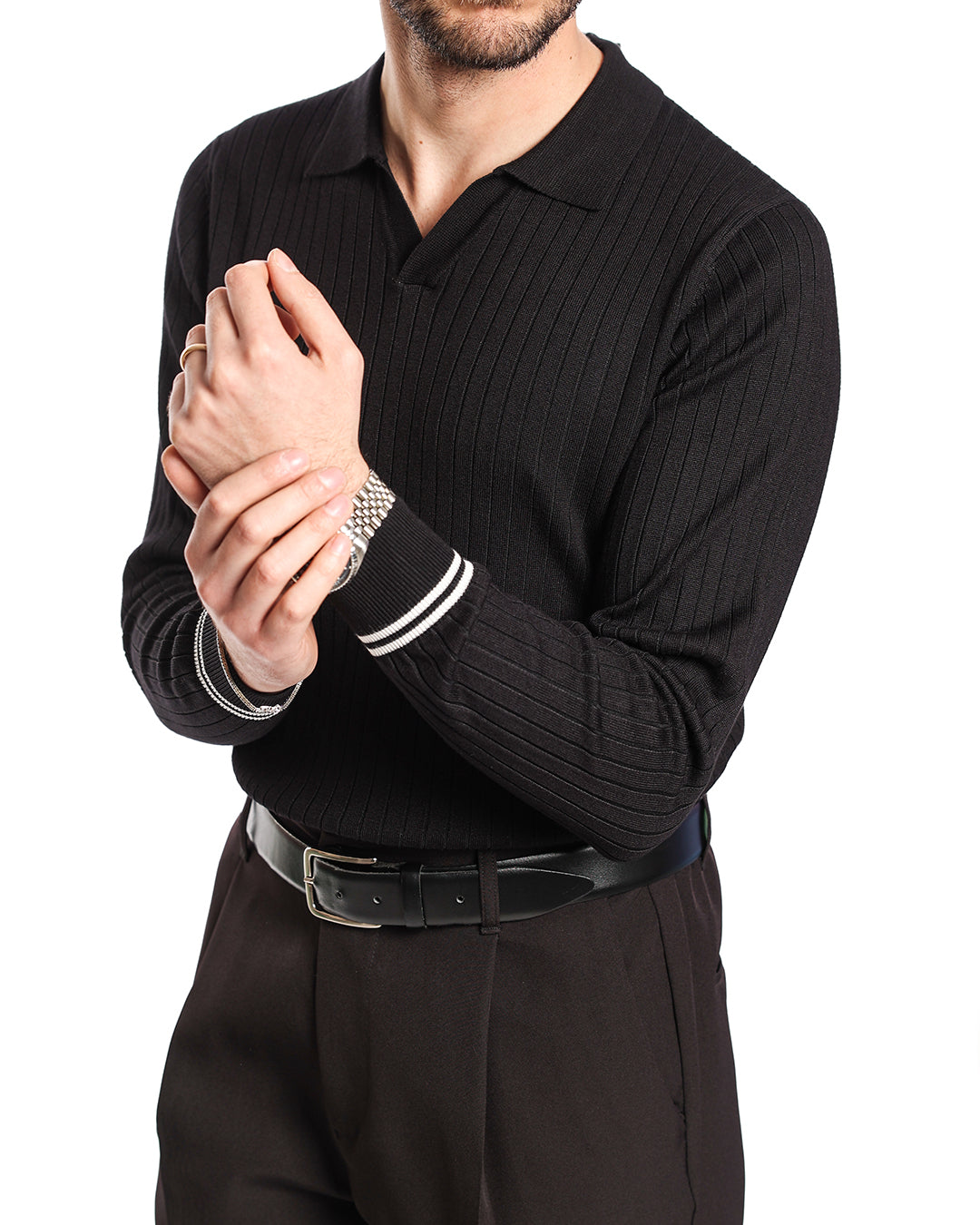 Polo a coste collo derby