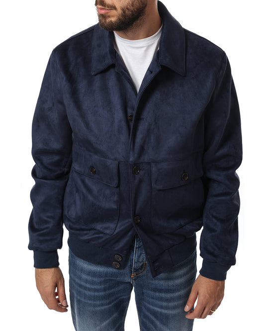 Jacket in ecodainetto blu