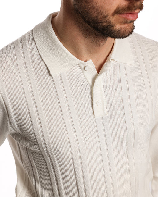 Polo coste con tre bottoni