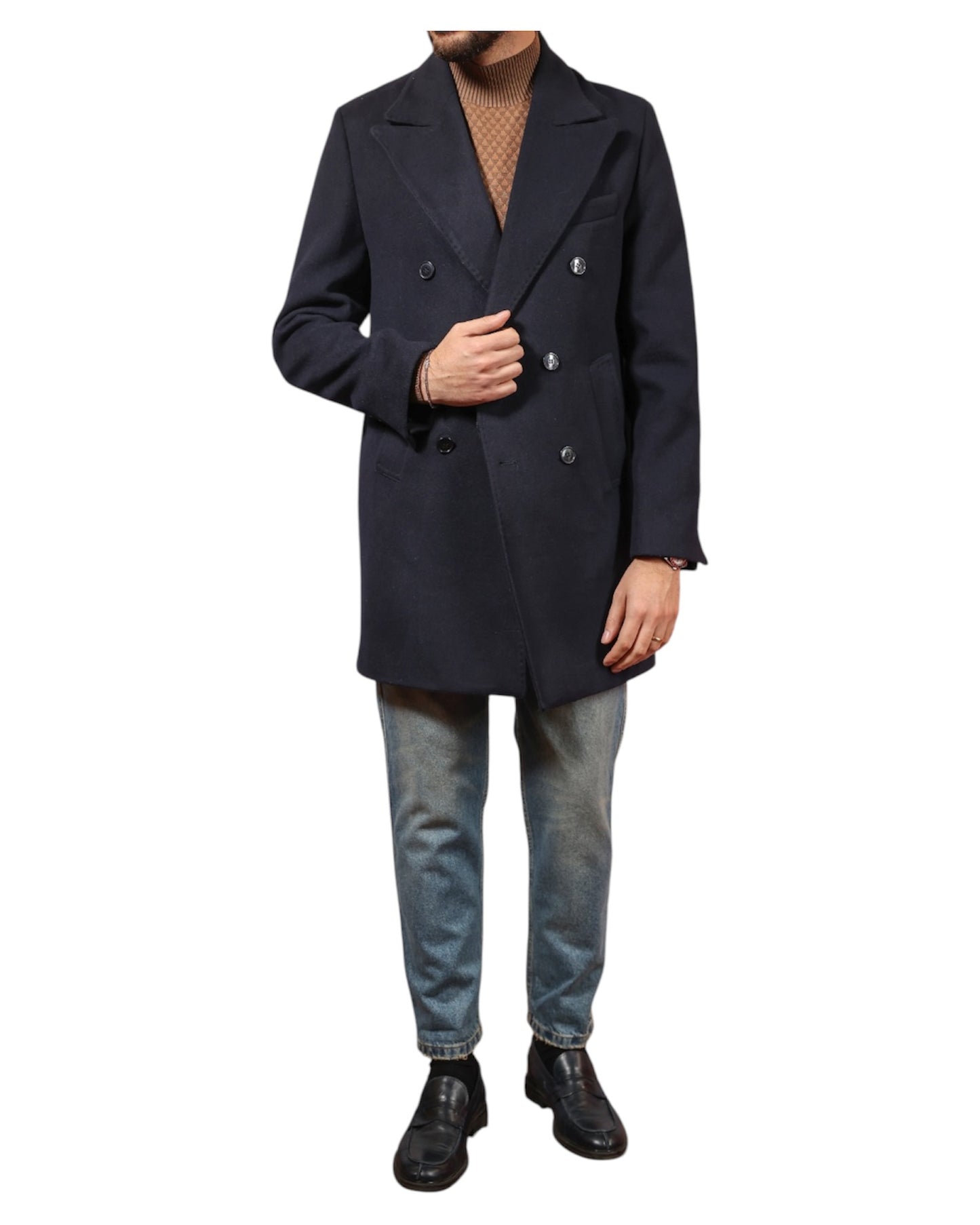 Cappotto doppio petto blu