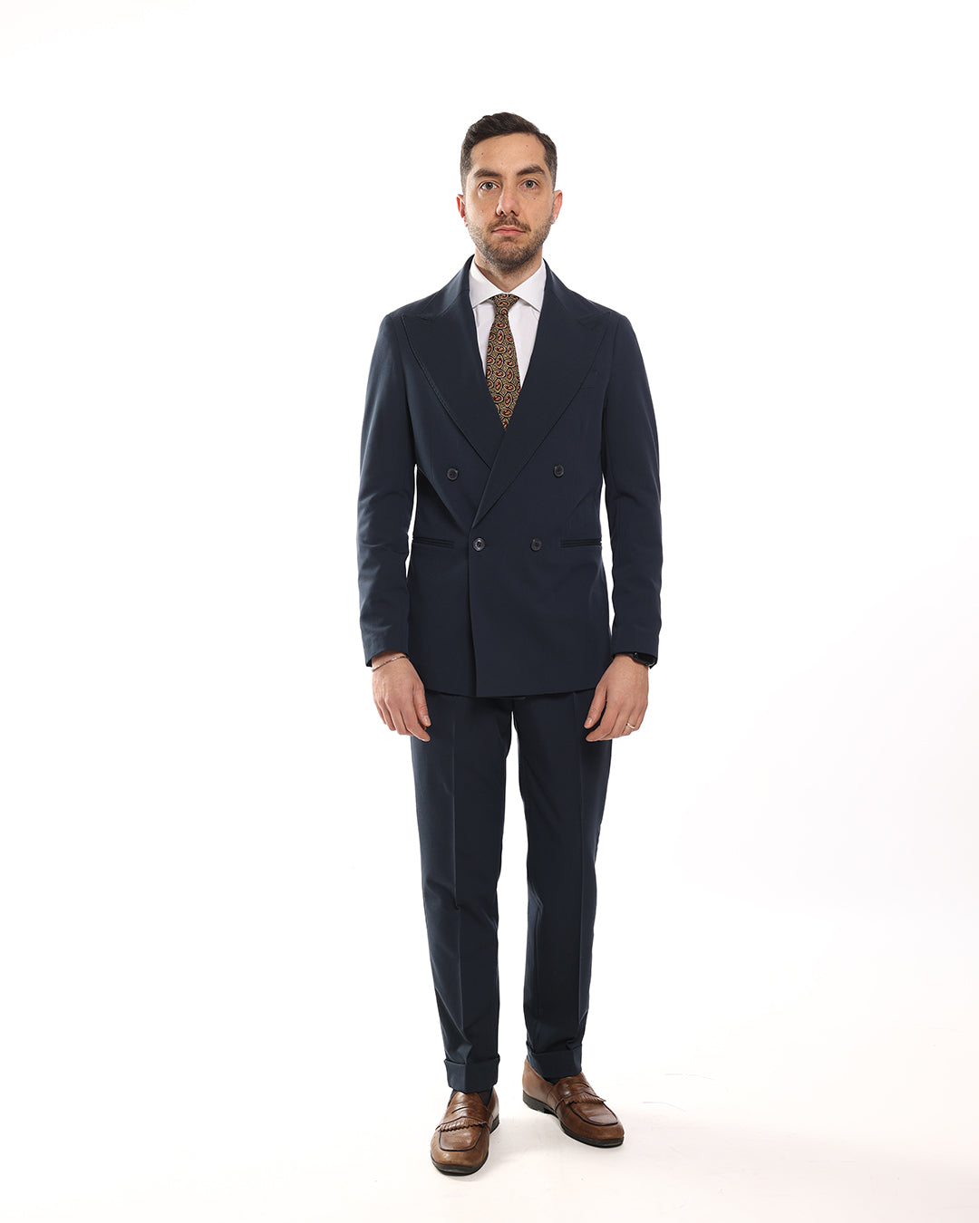 Abito doppio petto monaco blu navy