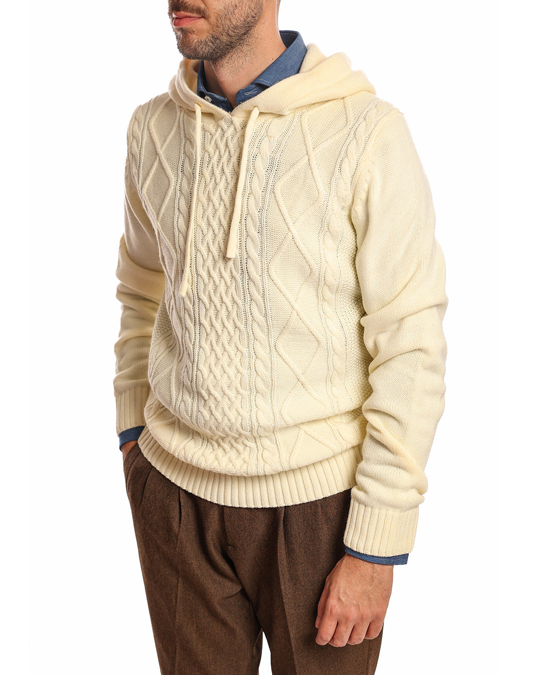 Felpa cappuccio in maglia