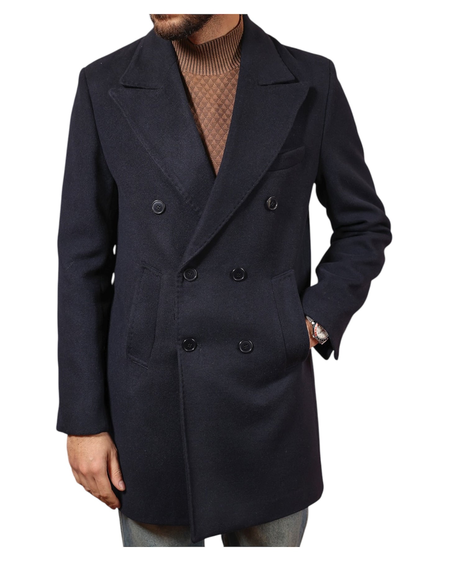 Cappotto doppio petto blu